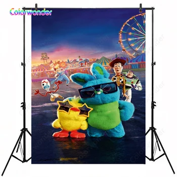 

Photo Background Toy Story Kids Happy Birthday Party Supplies Photoagraphy Backdrop Celebration Dessert Table Wall Background