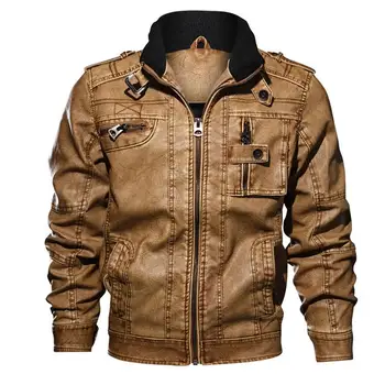 

PU Leather Jackets Men Casual Outwear Motorcycle Fitness Leather Jackets European size Dropshipping