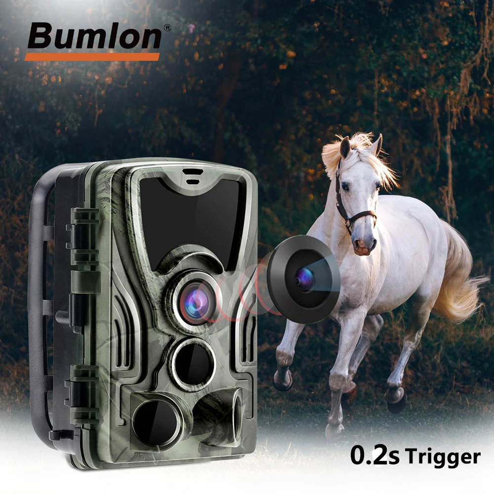 Hunting Trail Camera Trail Camera HC801A Hunting Wild Camera Infrared Invisible Photo Trap Waterproof 940nm 24Mp 0.2s Trigger Outdoor Wildlife