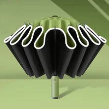  Automatic Folding Strong Umbrella for Men Women Windproof  12Ribs Reverse Umbrella Wind Resistant Trip inverted Rain Umbrella 