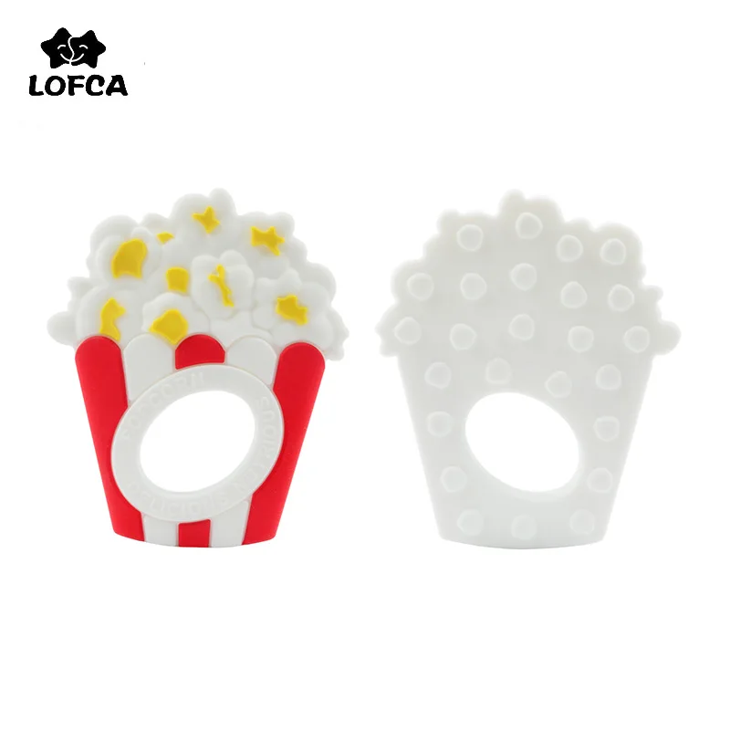 

LOFCA Baby Teether 1PC Popcorn Food Grade Silicone BPA Free Baby Teething Toy Baby Shower Gift Nursing pacifier chain Necklace
