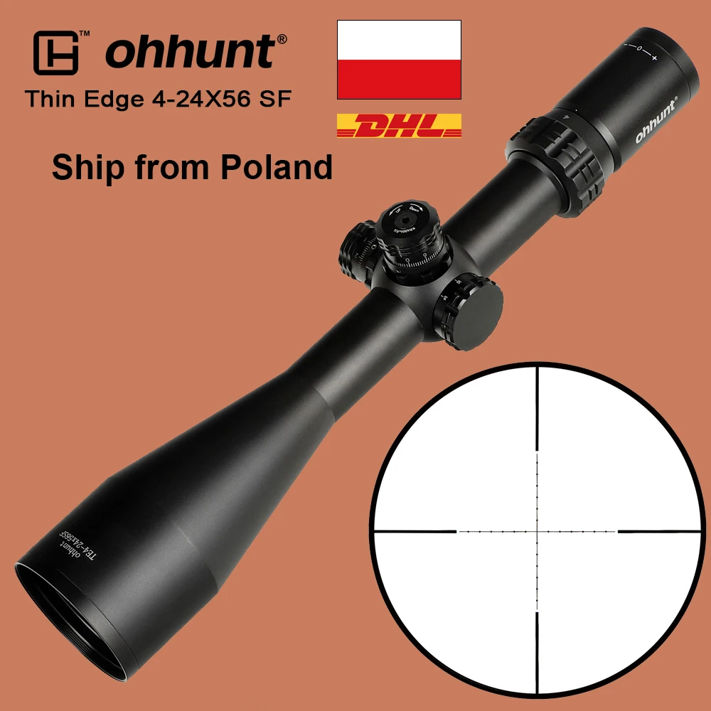 Ohhunt Thin Edge 4 24X56 SF охотничий оптический прицел мил дот стеклянная сетка с боковым