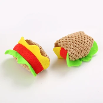 

Pet Cat Toy Hamburger Toy Simulation Toy Cat Soft Plush Pillow Interactive Toy Gift Pet Cat Kitten Chewing Cat Toys Supplies