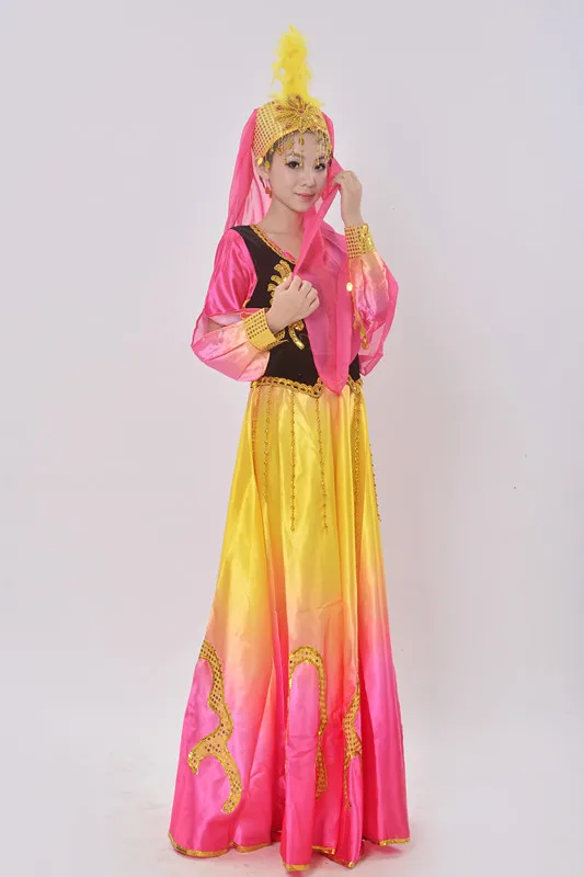 

Western Style Nation Women's Clothing Stage Dance Costume Xinjiang Uighur Dancing Dress Xinjiang Dance Costume