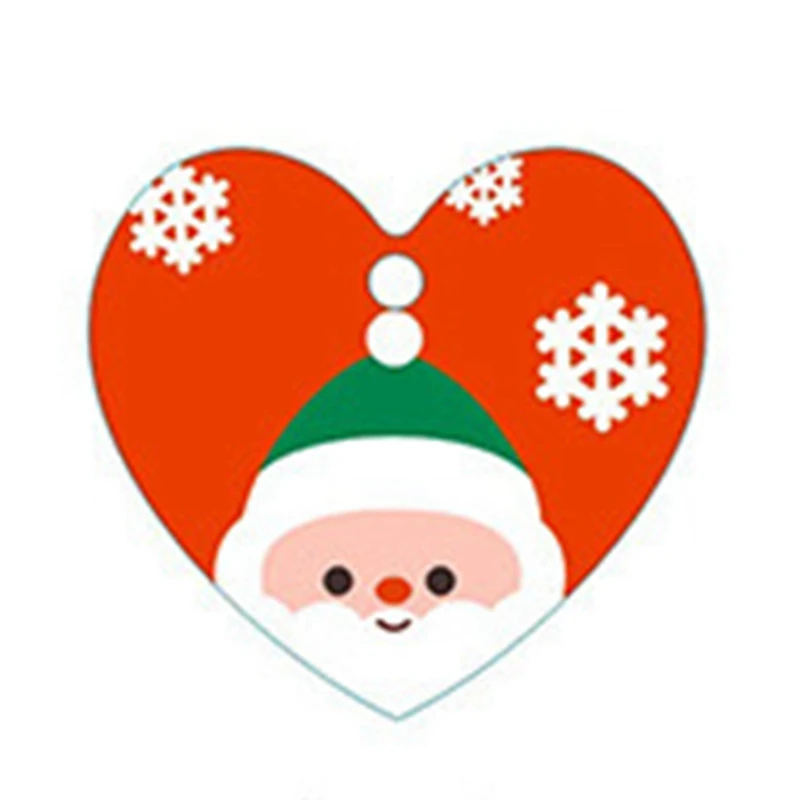 Heart Santa Claus Рождественский Подарочный ярлык, подарочные бирки DIY, подарочные бирки на праздник 100 шт./лот - Цвет: Heart Santa Claus