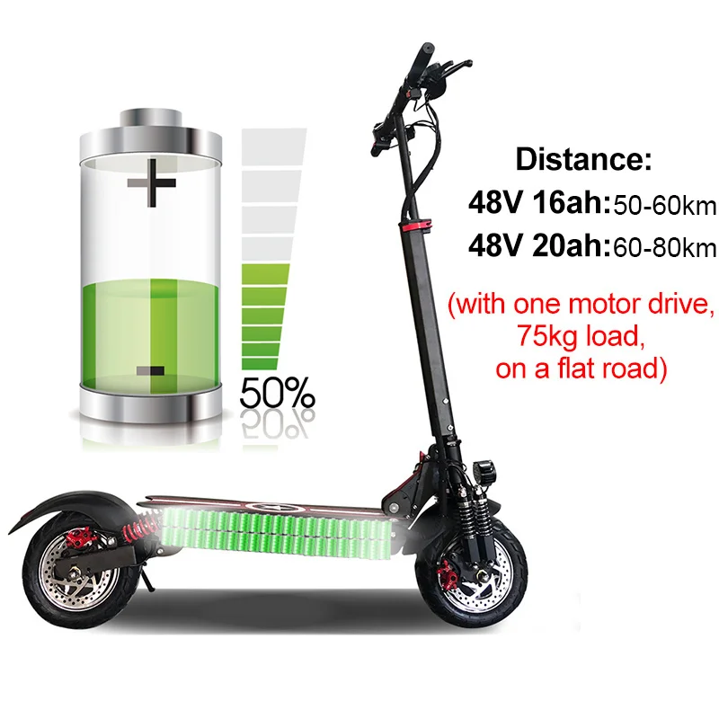  ELectric Scooter Fat Tire 48V 1000W Double Engine Motors E Scooter Foldable Adults with 20ah Lithiu