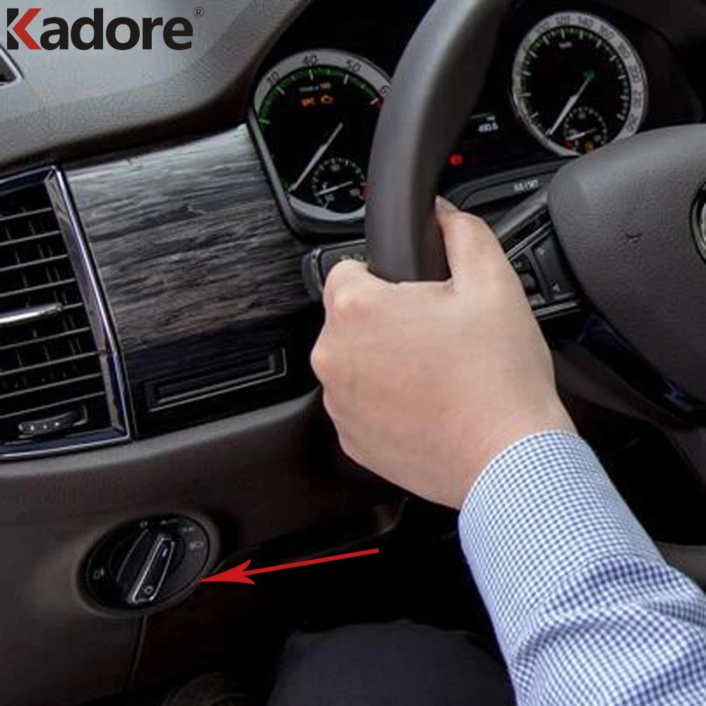 Для Skoda Kodiaq 2016 2017 2018 ABS Матовый Регулируемый переключатель для фар накладка