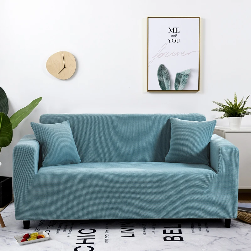 Sofa-Covers Living-Room Fundas Velvet Elastic Sectional Solid for Home-Decor