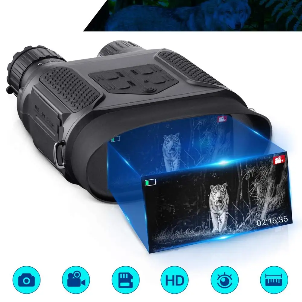 Бинокль ночного видения для взрослых, 7x31 мм HD цифровой инфракрасный зум широкоформатный ночного видения область камеры и очки, с 32 Гб TF