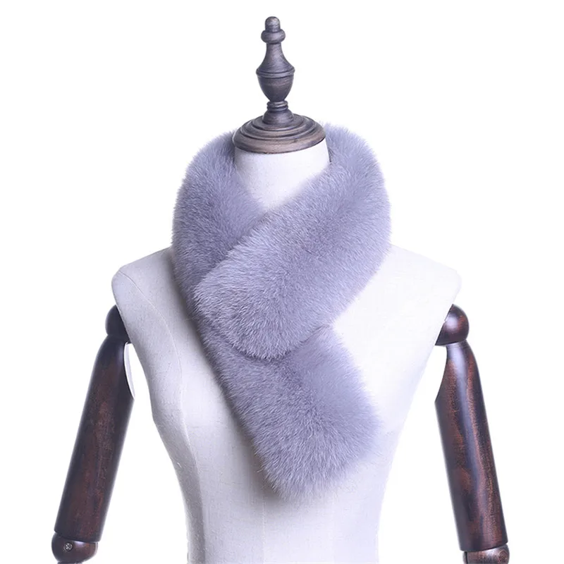 JKP зимний шарф из натурального Лисьего меха для женщин натуральный Лисий меховой воротник натуральная мода шаль и обертывания роскошный шарф пальто аксессуар