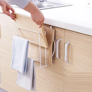 

#L4 2019 Kitchen Free Punch Wrought Iron Storage Rack Household Sundries Shelf Towel Organizer Home Decoration Accessories