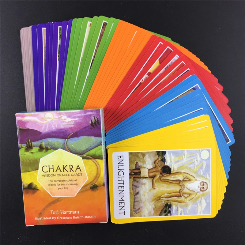 Chakra открытки с мудростью Oracle Tarot полный духовный инструментарий для