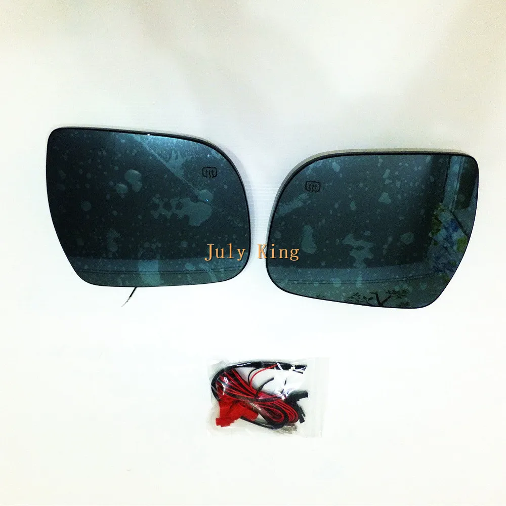 Varthion Rearview Mirror Lens Case for Toyota Sienna 2011~17, Large Field, Blue Mirror, Turn Signals, Heat Demisting photo