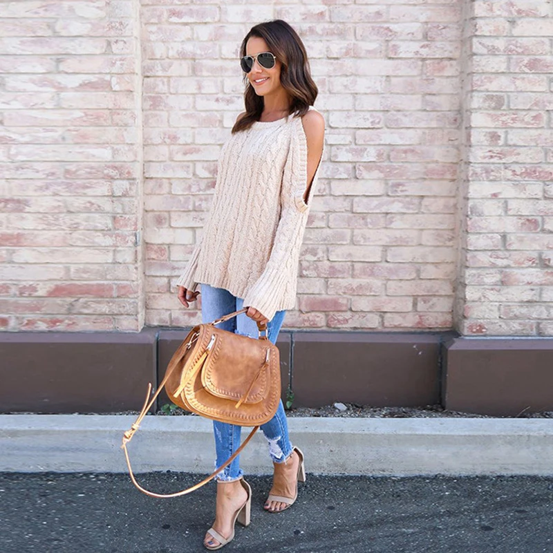 X Knitted Women's Sweater Autumn Winter New Long Round Neck Twist Sweaters Long Sleeve Top Woman Maglioni
