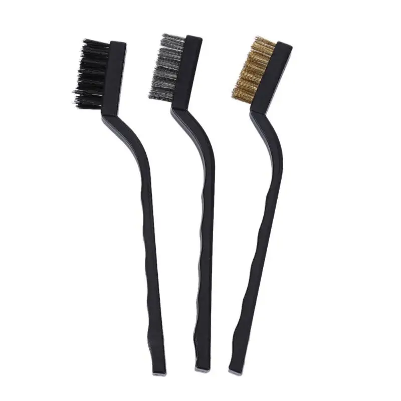 

Stainless Steel Rust Brush Brass Cleaning Polishing Detail Metal Brush Wire Toothbrush Cleaning Tool Family Kit 3Pcs