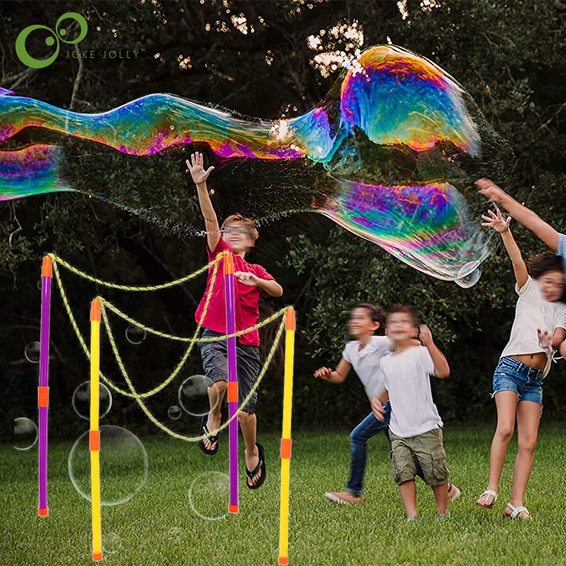 Juego De Burbujas Gigantes Para Niños – Varitas Mágicas Y Cuerdas Para Hacer Pompas De Jabón Enormes, Diversión Al Aire Libre Para Fiestas Y Playas