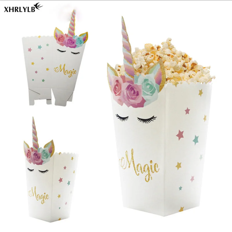 

XHRLYLB 6pc Explosions Unicorn Popcorn Box Color Green Birthday Party Decoration Wedding Decoration Candy Box Christmas Gifts.7z