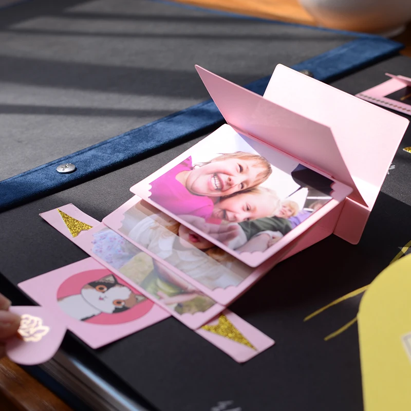Мода ретро четыре CardPaper фотоальбом ручной работы самодельный альбом Скрапбукинг семья память запись самоклеющиеся свободные лист фотоальбомы