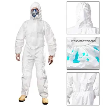 

Professional Anti-virus Protective Clothing Women Men Non-woven Overalls Isolation Suit Set Disposable Antistatic Workwear Dust