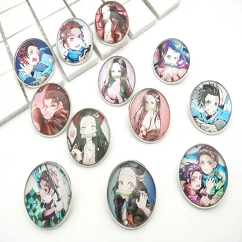 

Popular Anime Badges Demon Slayer: Kimetsu No Yaiba Cosplay Brooch Pins For Schoolbag 5.8CM