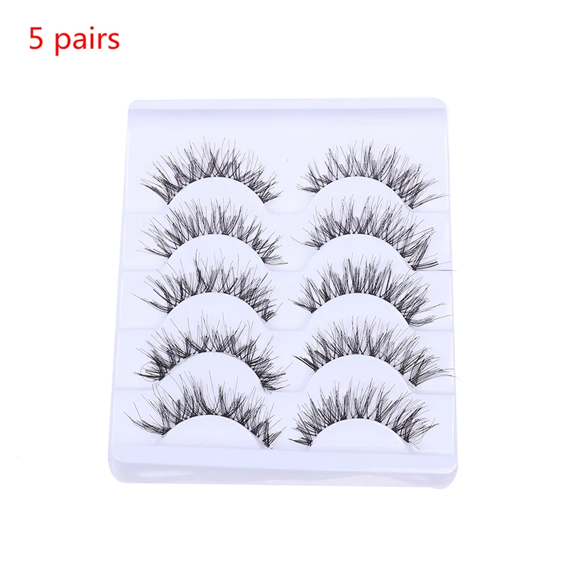 

5pairs handmade 3D Mink Lashes Natural False Eyelashes Dramatic Volume Fake Lashes Makeup Eyelash Extension Silk Eyelashes