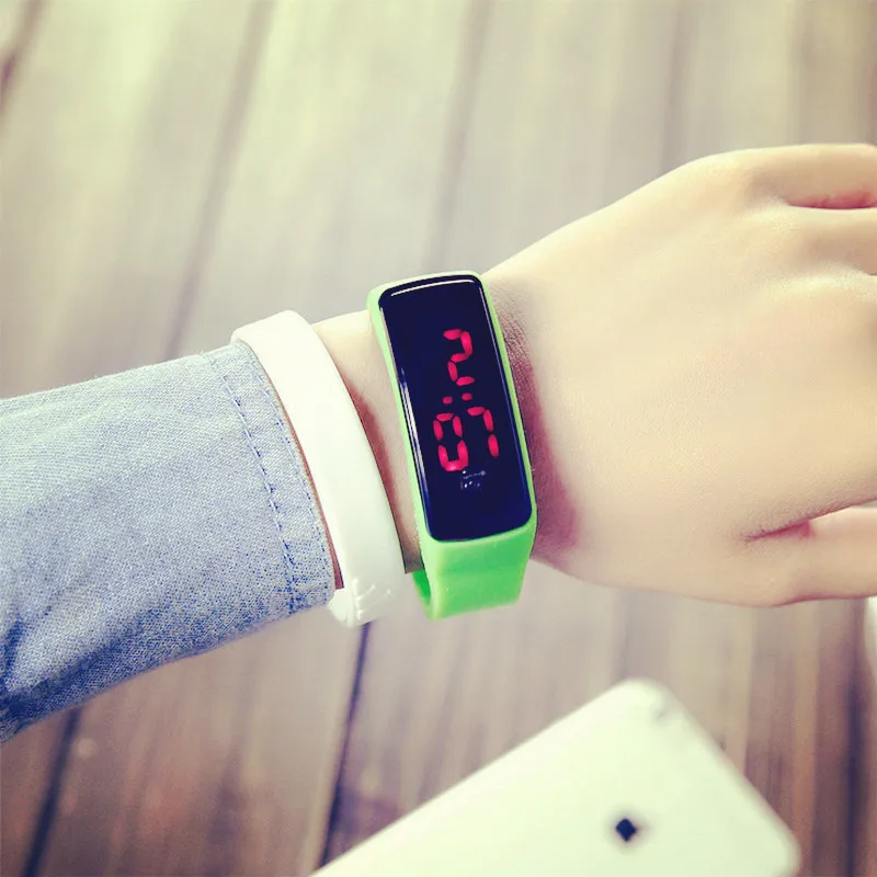 

Trend of Fashion Korean-style LED Students Watch Touch Control Bracelet GIRL'S Waterproof Couples Electronic Watch Children's Wa