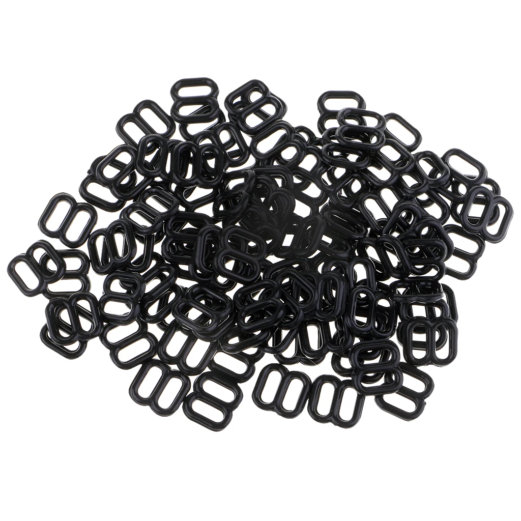 100Pcs/lot 8 Shaped Nylon Lingerie Bra Strap Sliders Adjuster Hook Clips for Corset Garter Bikini