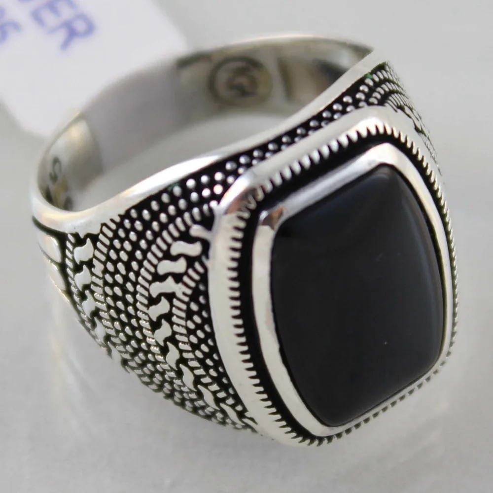 Vintage Punk Big Black Zircon Stone Rings for Men Women Gothic Octopus Scorpion Animals Punk Party Bike Jewelry Turkey Jewelry