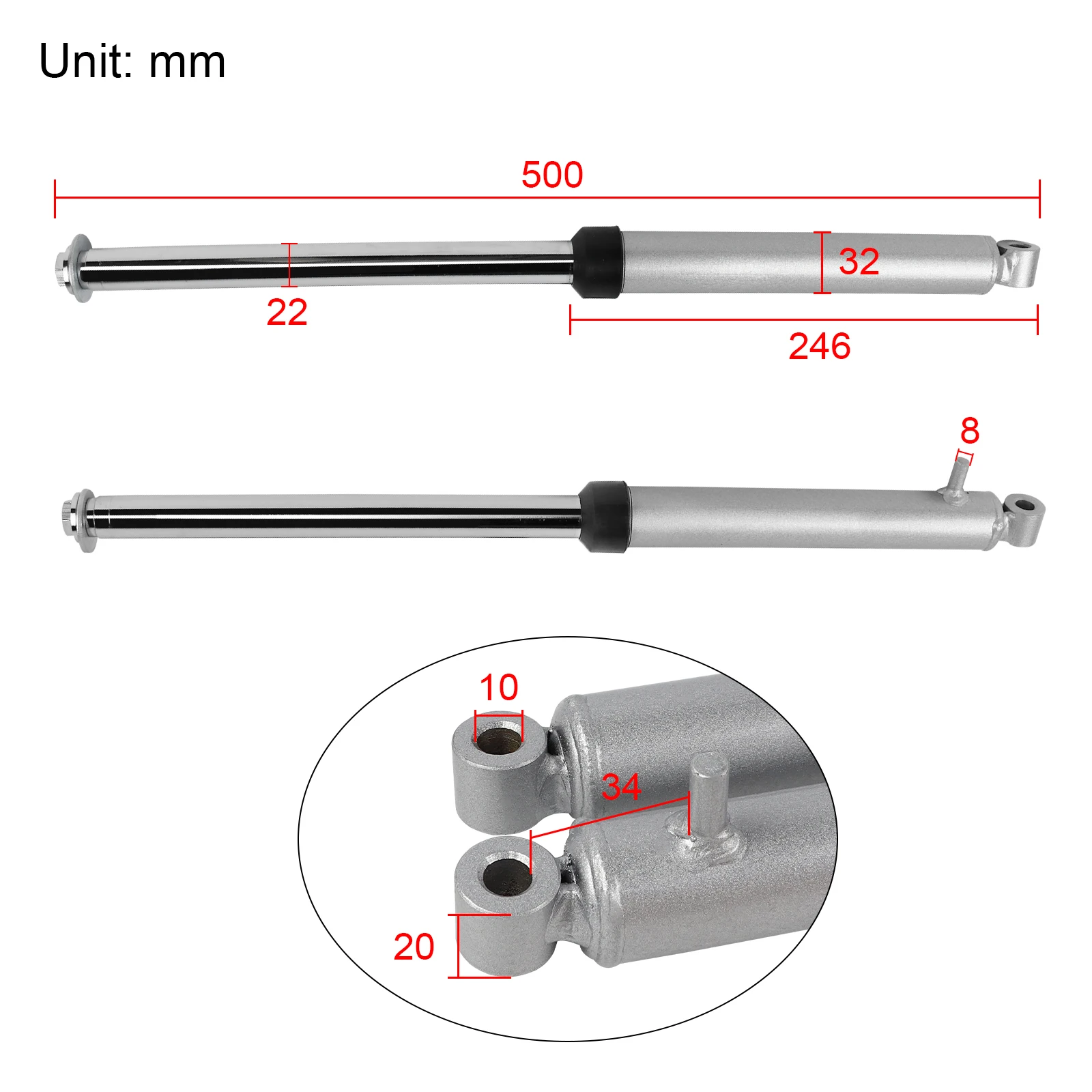 Fourche Avant Pour Honda SH 50 SE Fifty - Modèles 1989 à 1993 - Occasion, état Correct Et Fonctionnel