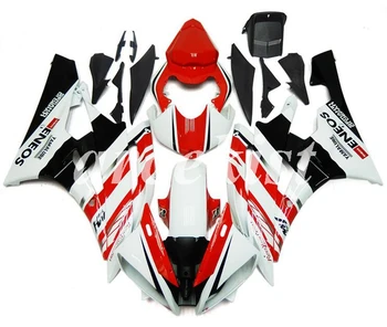 

4 Gifts New ABS Injection Mold Motorcycle Full Fairings Kit Fit For YAMAHA YZF-R6 2006 2007 R6 06 07 bodywork set White red