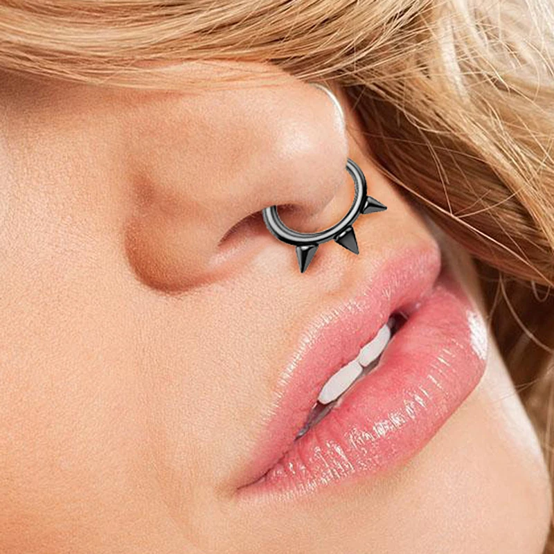 Amazon.com: M MOOHAM Septum Ring 14g Clicker, Nose Rings Hoop 14g Black  10mm Surgical Steel Septum Ring Cartilage Hoop Tragus Earring Helix Daith  Earring 14 Gauge Nose Ring Conch Piercing for Women :