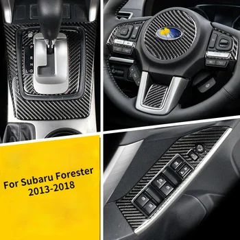 Per Subaru Forester 2013 2014 2015 2016 2017 2018 decorazione d'interni pannello Console centrale in fibra di carbonio adesivo volante
