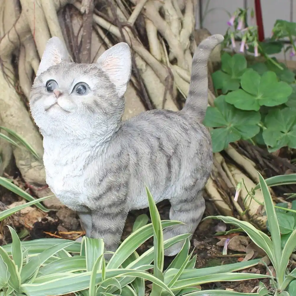 Innodept12 Cat Garden Statue In Grey Best Art Decor For Indoor Or Outdoor Aliexpress