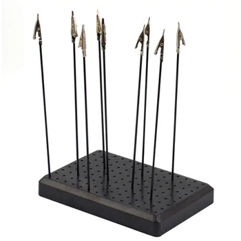 

9 x 14 Holes Painting Stand Base with 10Pcs Metal Alligator Clip Stick Modeling Tool Set Toys Hobbies Accessories
