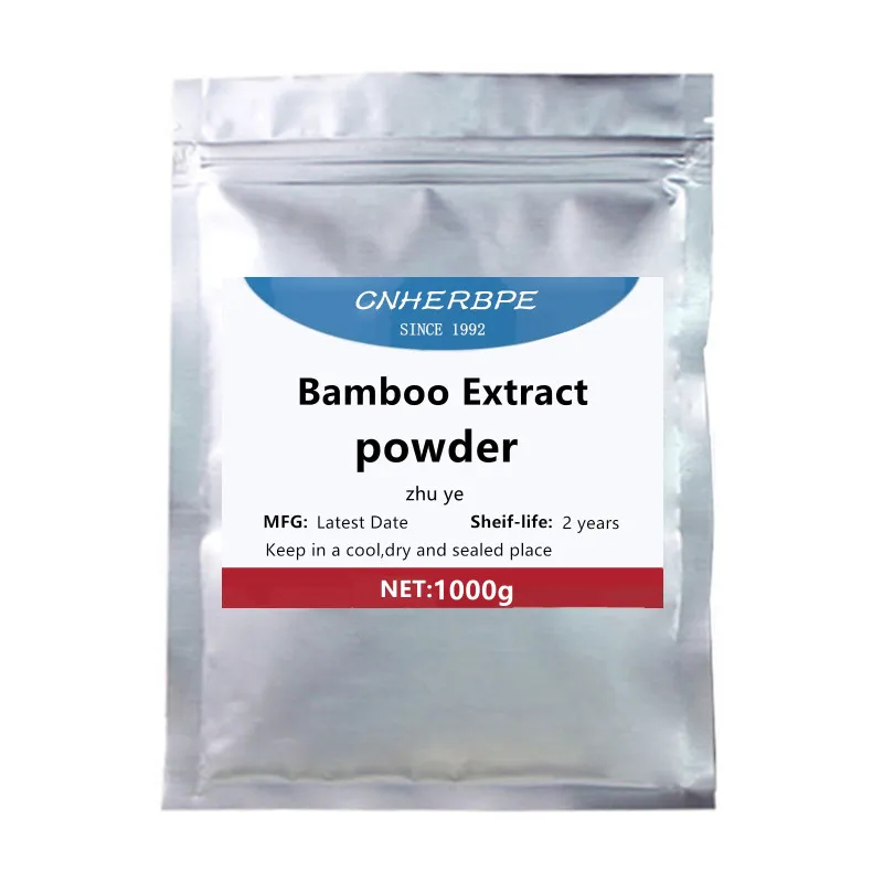 50-1000g Natural Pure Bamboo Extract Powder Zhu Ye 70% Organic Silica for Skin Hair &amp Nails Health Free Shipping |