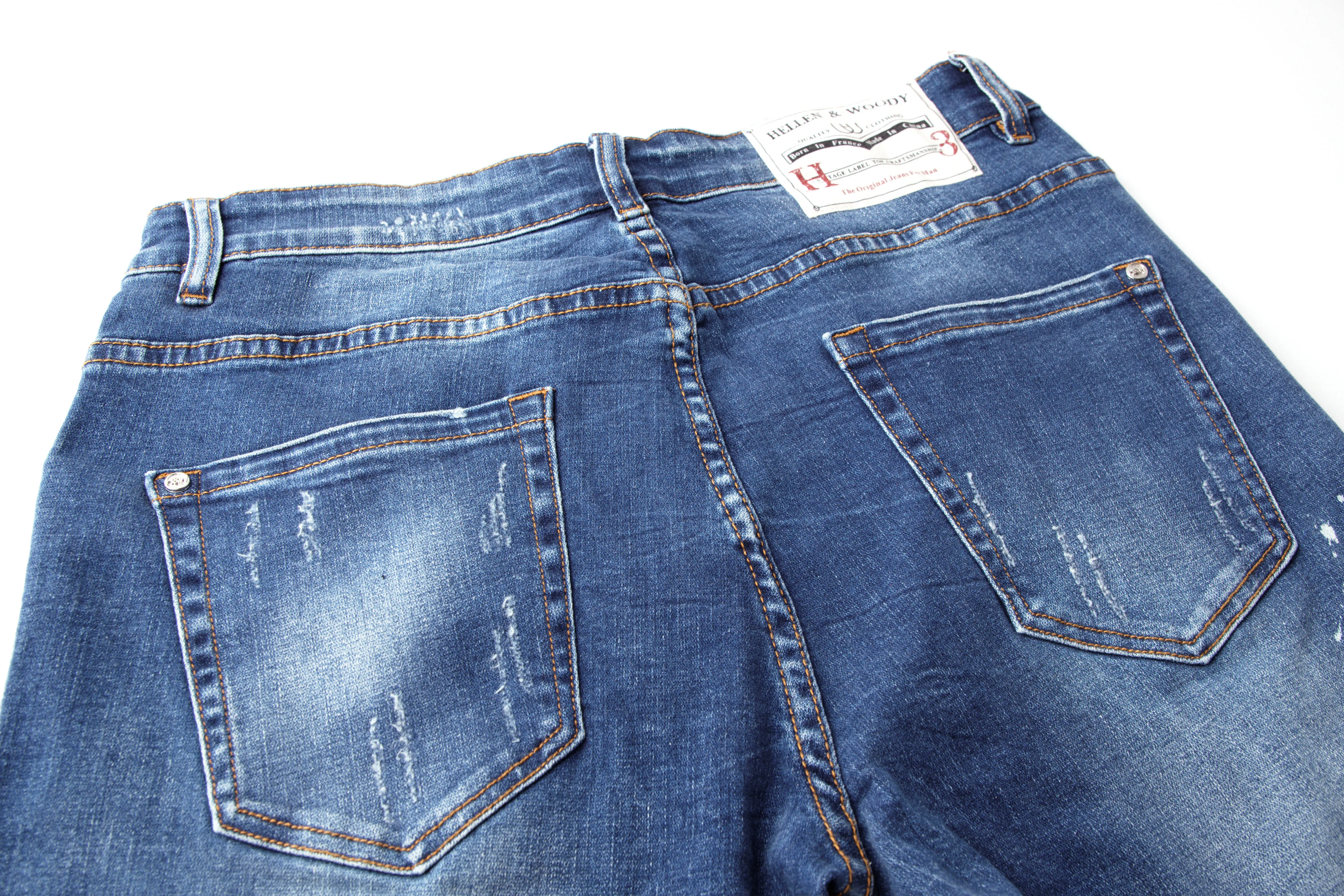HW Men s autumn New Elasticity Blue Straight Jeans Italy Version of Trend Slim Designer Jeans 4
