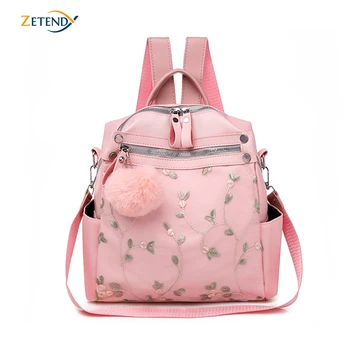 

Korean Version of The Backpack Ladies New Small Fresh Simple Flowers Fashion Wild Small Women Backpack Multi-purpose School Bags