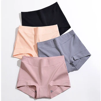 High waist women antibacterial boxer pants cotton underwear