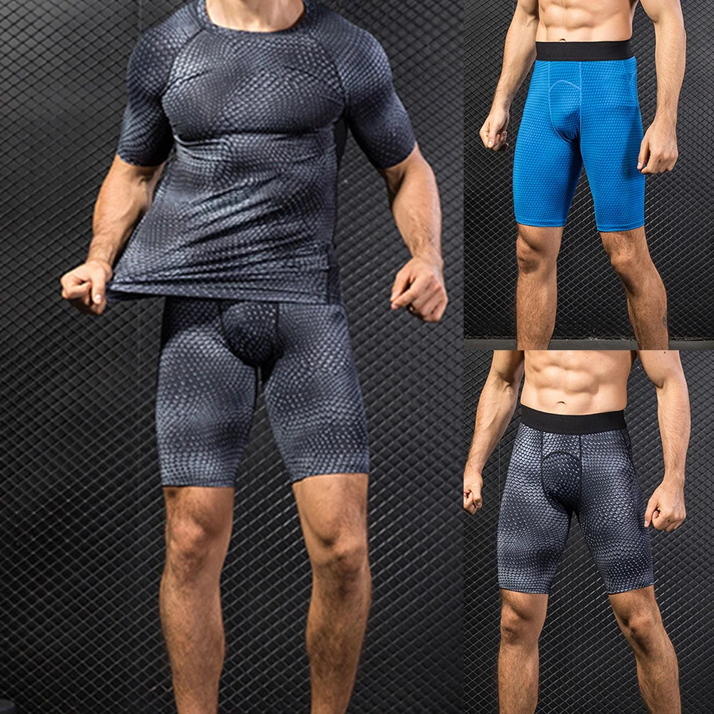 

2021 New Shorts Men Breathable Tights Quick Dry Workout Fitness Shorts Running Gym Sportswear Skin Short Pants bermuda masculina