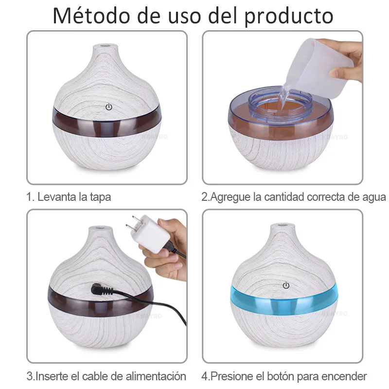 Electric 300ml USB Essential Oil Aromatherapy Air diffuser Aroma Diffuser Wood Ultrasonic Humidifier with 7 Color LED Lights