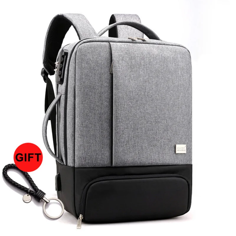 Мужской рюкзак, многофункциональный, Противоугонный, для ноутбука, студенческий, рюкзак, для ноутбука, usb зарядка, водонепроницаемый, для мужчин, s Back Pack, бизнес, мужская сумка - Цвет: Серый