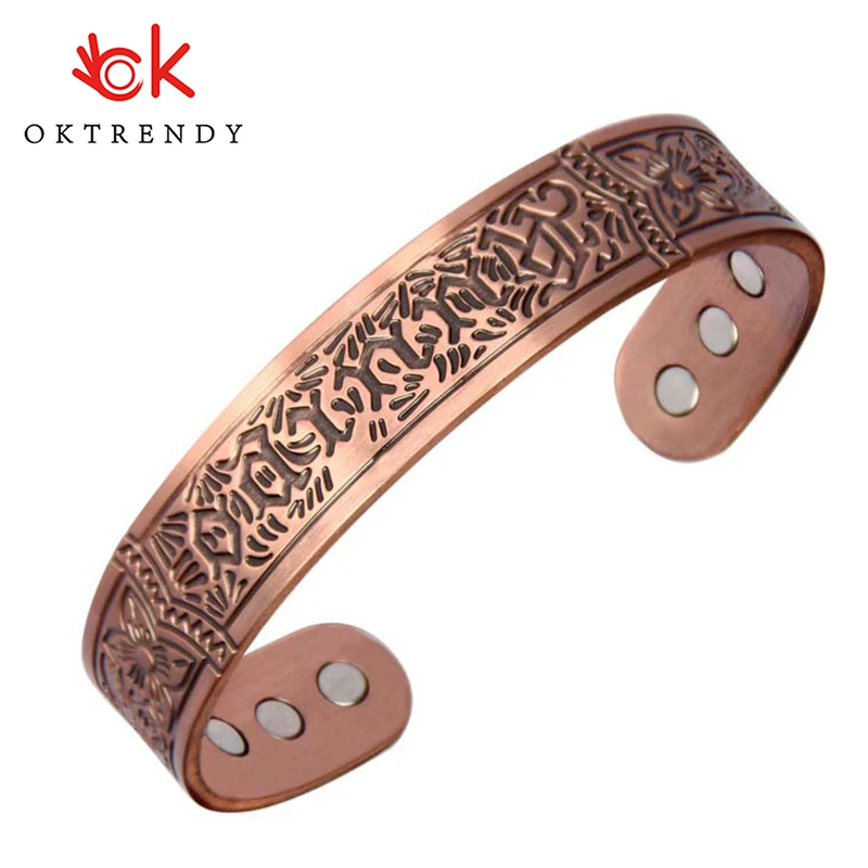 Магнитные браслеты Oktrendy из чистой меди для мужчин и женщин винтажный