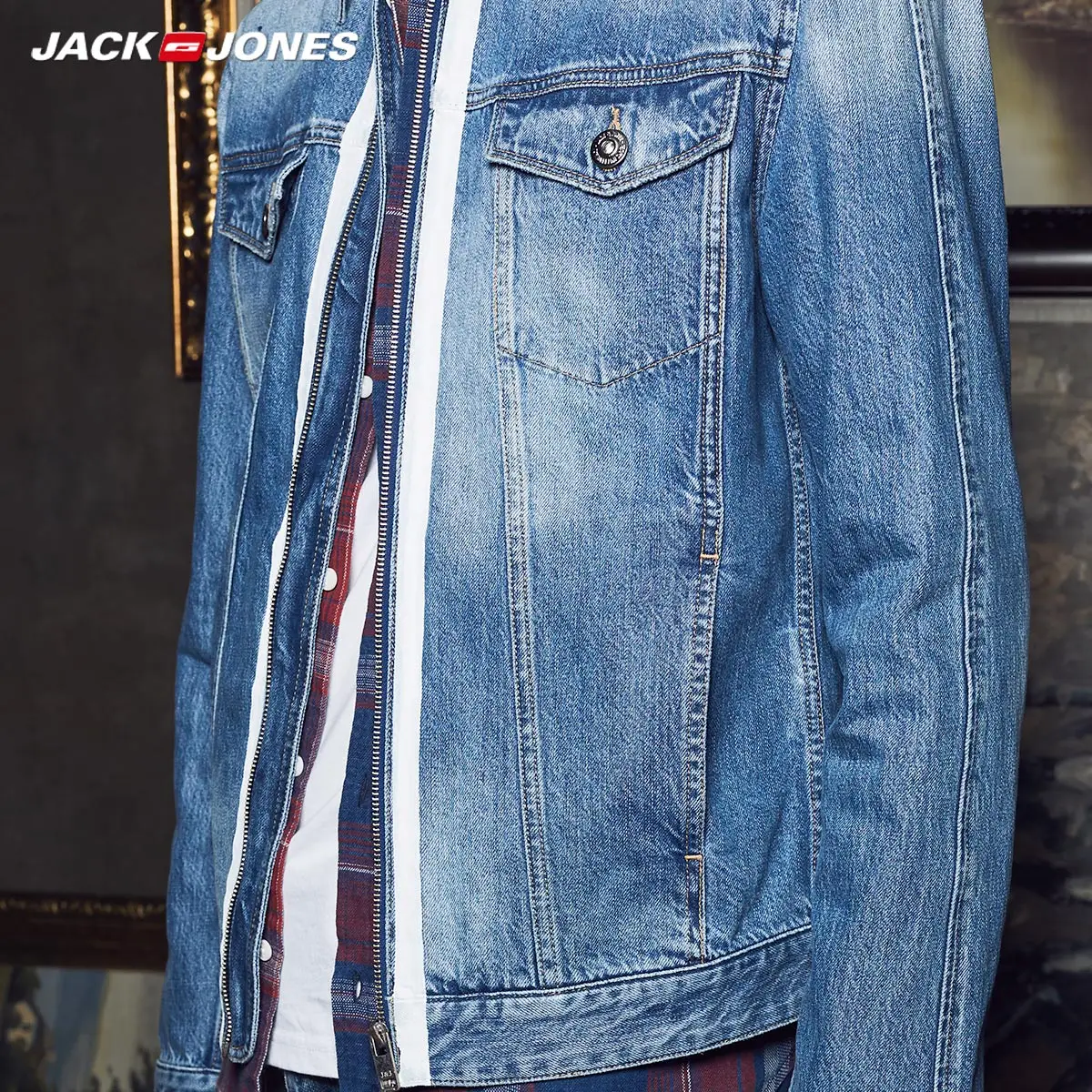 Jack Jones ретро джинсы джинсовая куртка пальто мужская| 218357521
