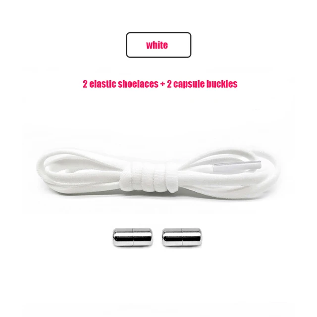 Elastic No Tie Shoelaces Semicircle Shoe Laces For Kids and Adult Sneakers Shoelace Quick Lazy Metal Lock Strings Rope Round 10WHITE