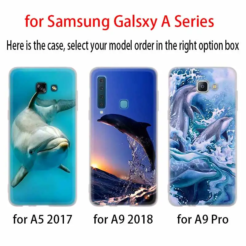 Прекрасный Дельфин чехол силиконовый защитный для телефона Samsung A50 A70 A80 A30 A40 A90 A6 A8