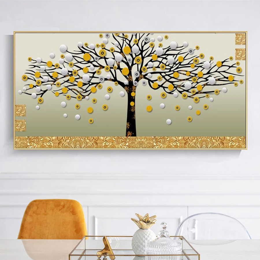 Abstract Golden Money Tree 5d diy Diamond Painting diamond Embroidery full drill Mosaic wall painting home decor | Дом и сад