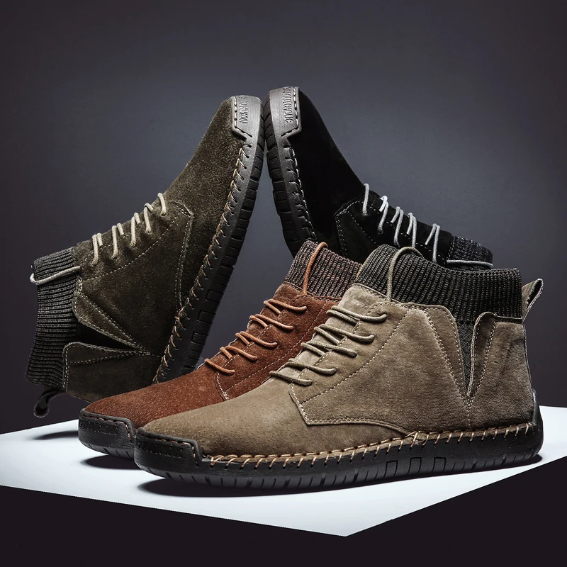 38-48 зимние ботинки Нескользящая теплая удобная зимняя обувь для мужчин#9007
