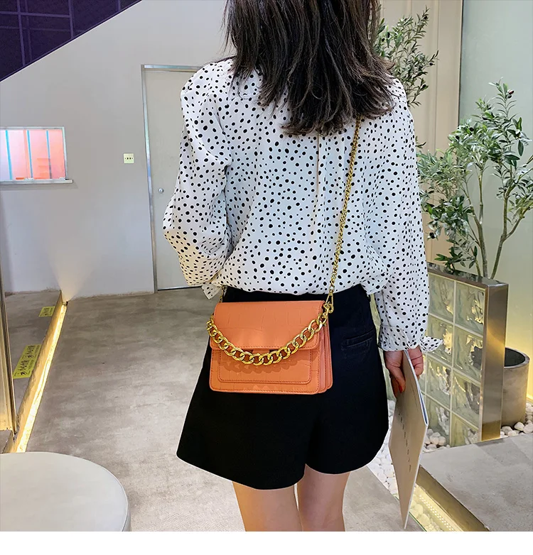 Винтажная модная квадратная сумка новая качественная кожаная женская дизайнерская сумка с крокодиловым узором на цепочке сумка через плечо