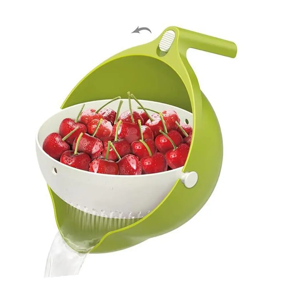 

Double Drain Basket Bowl Washing Kitchen Strainer Vegetables Fruit Noodle Fashion Wash Kitchen Tools Kitchen Accessories L*5