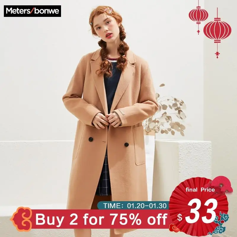 Kopen Metersbonwe 2019 Vrouwen Wollen Jas Bovenkleding Winter Kleding Kantoor Dame Jas Mode Warme Slanke Elegante Jas 739525